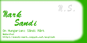 mark sandi business card